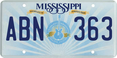 MS license plate ABN363