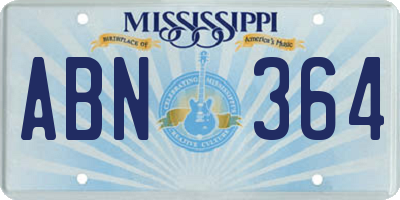 MS license plate ABN364