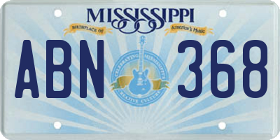 MS license plate ABN368