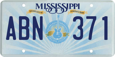 MS license plate ABN371