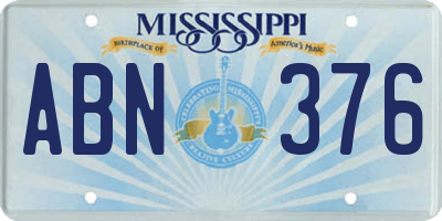 MS license plate ABN376