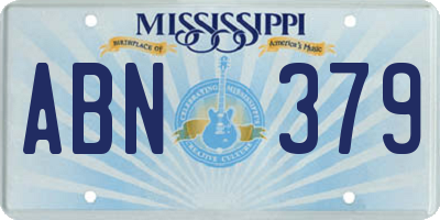 MS license plate ABN379