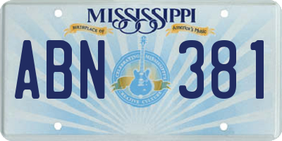 MS license plate ABN381