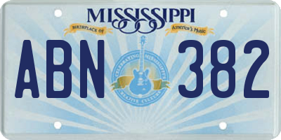 MS license plate ABN382