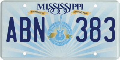 MS license plate ABN383