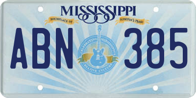 MS license plate ABN385