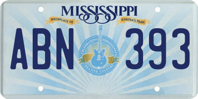 MS license plate ABN393