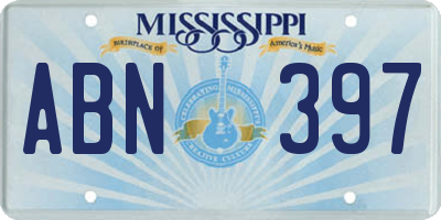 MS license plate ABN397