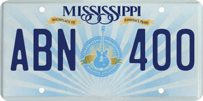 MS license plate ABN400