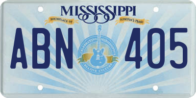 MS license plate ABN405