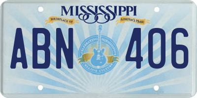 MS license plate ABN406