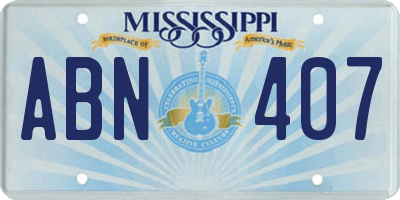 MS license plate ABN407