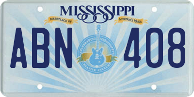 MS license plate ABN408