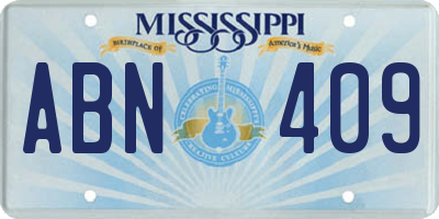 MS license plate ABN409