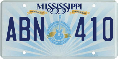 MS license plate ABN410