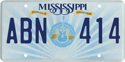 MS license plate ABN414