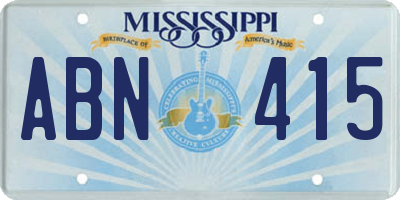 MS license plate ABN415