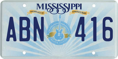 MS license plate ABN416