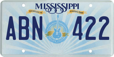 MS license plate ABN422