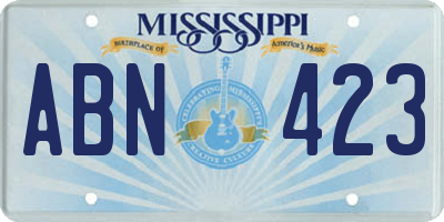 MS license plate ABN423