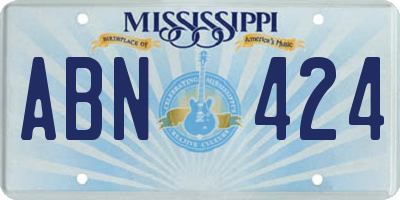 MS license plate ABN424