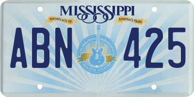 MS license plate ABN425