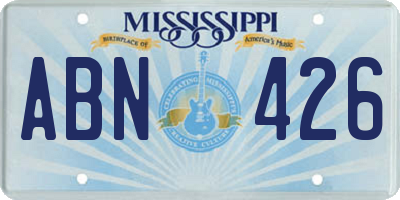 MS license plate ABN426