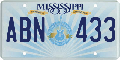 MS license plate ABN433