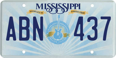 MS license plate ABN437