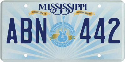 MS license plate ABN442