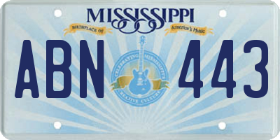 MS license plate ABN443