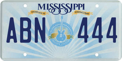 MS license plate ABN444