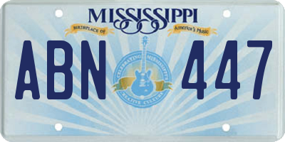 MS license plate ABN447