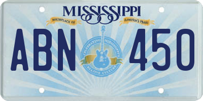 MS license plate ABN450