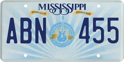 MS license plate ABN455