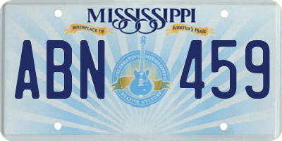 MS license plate ABN459