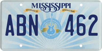 MS license plate ABN462