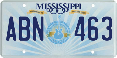 MS license plate ABN463