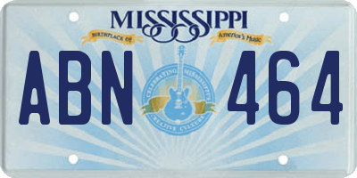 MS license plate ABN464