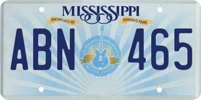 MS license plate ABN465