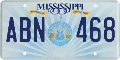 MS license plate ABN468