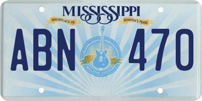 MS license plate ABN470