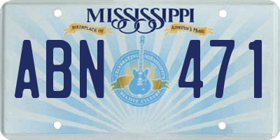 MS license plate ABN471