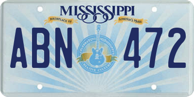 MS license plate ABN472