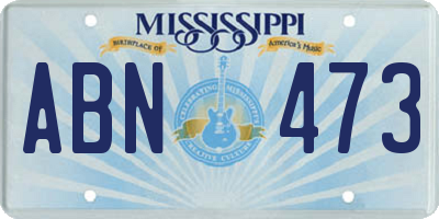 MS license plate ABN473