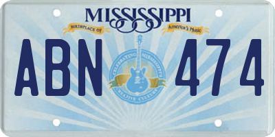 MS license plate ABN474