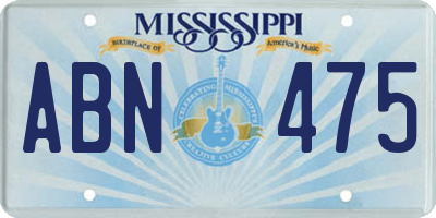 MS license plate ABN475