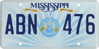 MS license plate ABN476