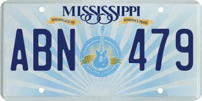 MS license plate ABN479