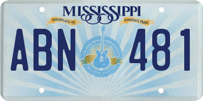 MS license plate ABN481